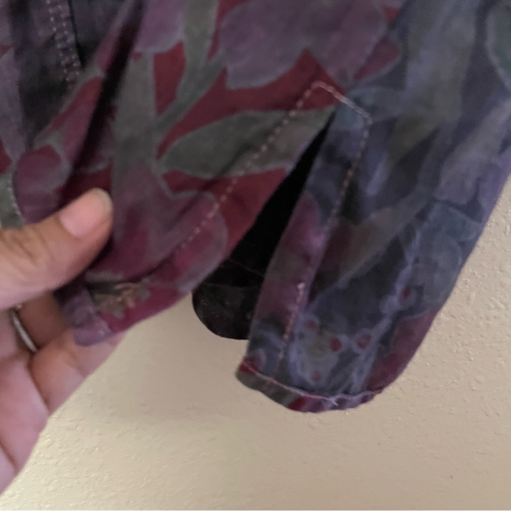 Water Lily Floral Patchwork Top Blouse Asian Art to Wear Whimsy Women's Sz S B28 - Picture 7 of 11